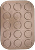 Carbon Steel Muffin Top Pan, Non Stick Coating, Even Heating, Ideal for Oven Baking, 15 Hole Bakeware