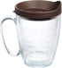 Tervis 16oz Double Walled Insulated Tumbler Travel Cup Made in USA Keeps Drinks Cold & Hot, Brown Lid