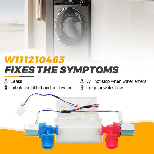 Upgrade W11101906 Washer Water Inlet Valve by Techecook, Compatible with Whirlpool, Amana, Maytag