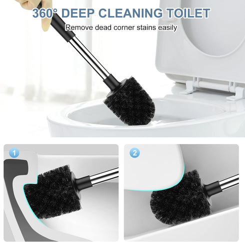 SetSail Toilet Brush and Holder, Automatic Toilet Bowl Brushes for Bathroom, Ventilated Toilet Scrubber