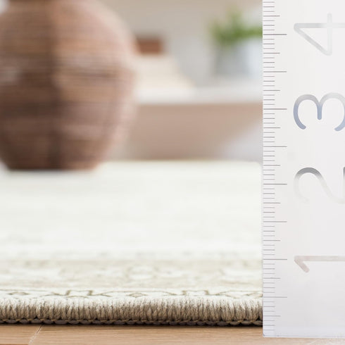 3' (TSN102W) SAFAVIEH Washable Rug Tucson Collection - Square, Sage & Ivory, Slip Resistant & Easy to Clean, Ideal