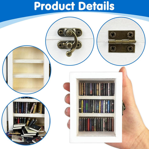 WAIZHIUA 60pcs Anxiety Bookshelf Mini Book Shelfs Ornament Miniature Bookshelf Decor Shake Away Your Anxiety Miniature