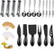 Charcuterie Board Accessories 18 Pieces - Cheese Spreader Knife Set, Mini Serving Tongs, Spoons, Forks (Black)