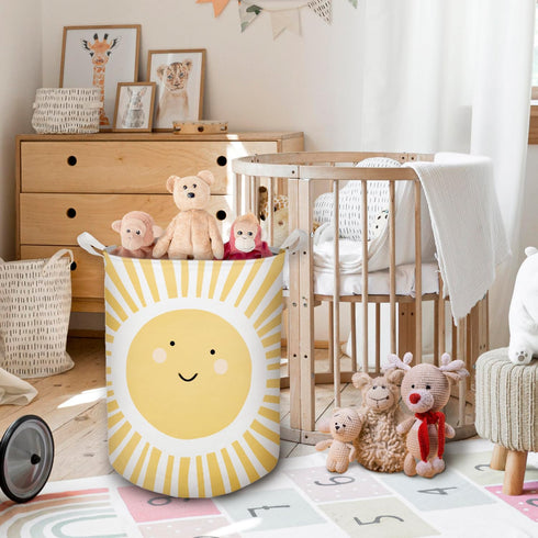 HKTZM Cute Sunshine Laundry Basket, Boho Sunshine Nursery Waterproof Collapsible Laundry Hamper Dirty Clothes Storage