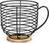 Large Capacity Black Wire Coffee Pod Holders for Counter, K Cup Storage Organizer with Wooden Base, Coffee Bar