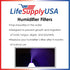 LifeSupplyUSA Humidifier Filter Compatible with Protec WF2 Extended Life Vicks WF2; Fits Vicks V3500N, V3100, V3900 Series, V3700, Sunbeam 1118 Series & Honeywell HCM-350 Series;