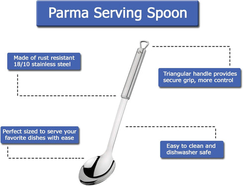 K1215052800 Parma Serving Spoon, 13", Silver