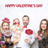 Valentines Day Photo Booth Props Kit, 28PCS Funny DIY Picture Selfie Accessories for Wedding Party Birthday Decor