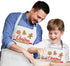 2 Pack Christmas Matching Aprons for Kids and Adults, Christmas Baking Crew, White Kitchen Aprons with 2 Pockets for