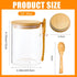 Npmkx 2pack Overnight Oats Containers With Lids and Spoons, Glass Jars with Bamboo Lids, Leak-Proof Overnight Oats Jars