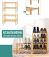 2-Tier Closet 17.2IN viewcare Small Shoe Rack, Shoe Rack for Entryway, Bamboo Wood Shoe Shelf for & Hallway, Long |