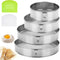 Sifter for Baking, Stainless Steel Round Flour Sifter with Dough Scraper, Diameter 6-8-10-12inch, Mesh-Hole Size 0.25mm