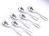 Knork Stainless Steel Demitasse Spoon Set of 6, Shiny Gloss Silver, Tiny Specialty Spoons