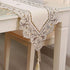 15" 69" X Vintage Flower Embroidered Table Runner, Classic Polyester Lace Cream Floral Dresser Scarves Party Dining