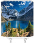 Mountain Shower Curtain Nature Landscape Mountain Lake Blue Sky White Cloud Scenic Print Simple Home Fabric Bath Curtain Bathroom Decor Set Include Hooks,(70" WX70 H) by XZMAN