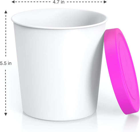 BALCI Premium Ice Cream Containers, 2 Pack - 1 Quart Each, Perfect Freezer Storage Tubs with Lids for Ice Cream