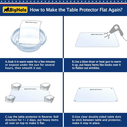 24x48 Inch Clear Table Cover Protector for Kitchen Dining Room Wood Furniture Plastic Tablecloth Protector Easy Clean