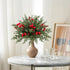 50 10.5" Dapclca Pcs Christmas Artificial Pine Branches with Red Berry Stems, Faux Evergreen Norfolk Pine Cypress