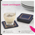 Pimpernel Classic Midnight Blue Coasters, Set of 6, Heat & Stain Resistant, Durable Cork Backing, 4 Inch
