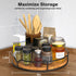 Lazy Susan Turntable Organizer, 9" Carbonized Black Pine Wood for Kitchen Countertop, Cabinet, Pantry, Refrigerator