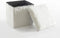 Urban Lifestyle Mongolian Fur Collapsible Storage Ottoman 15 Inch Square Soft White