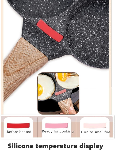 HUPECHAM 4-Cup Egg Pan With Lid Nonstick, and Healthy Granite Egg Frying Pan, Versatile Breakfast Skillet for Eggs
