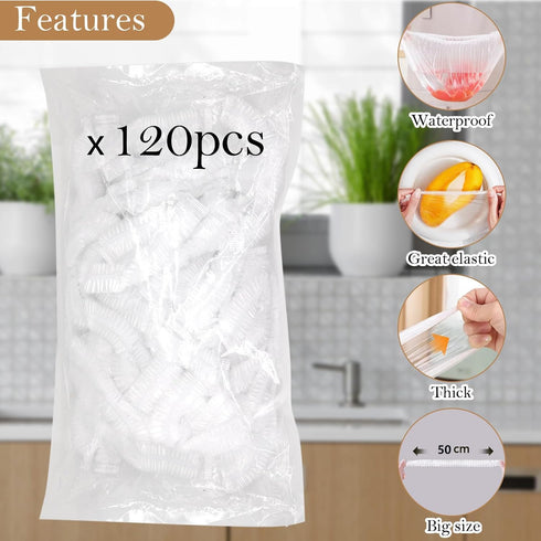 QUPIVA 120pcs Shower Caps for Sourdough Bread, Reusable Bowl Covers for Proofing, Plastic Bread Covers With Elastic