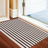 LEEVAN Washable Proch Rug, Soft Entryway Rug 2.3'X3.6', Black and White Cotton Woven Bathroom Decor