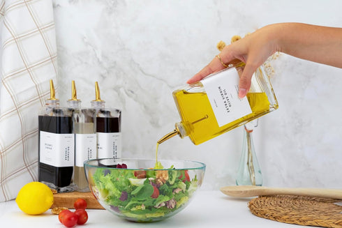 Set 2 Molimoli Olive Oil Dispenser Bottle for Kitchen, Automatic Pourer, Glass Thin Bottle Dispenser for Kitchen, Olive