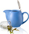 Yundu 32 ounce Blue Porcelain Tea Pot, Stainless Steel Lid and Fine Infuser for Loose Leaf Tea