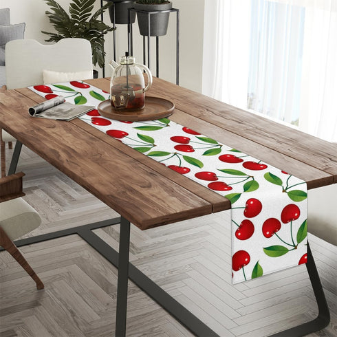 Aglebo 90 Inches 13 90 Inches Cherries Delicious Table Runner Washable Table Runners Long Kitchen Dining Table