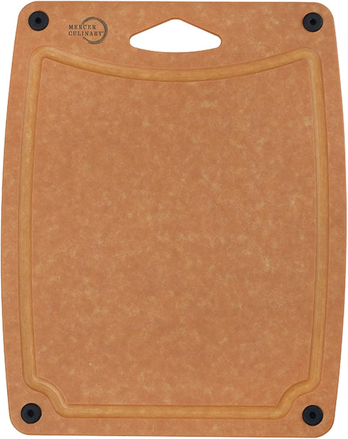 Mercer Culinary Composite Cutting Board, 11 3/4" x 9 1/4", Small with Silicone Feet and Integrated Channel