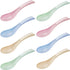 Outus 8 Pieces Wheat Straw Plastic Spoon, Portable Dinner Spoon, Dishwasher and Microwave Safe