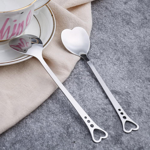 20 Pieces Heart Shaped Stainless Steel Dessert Spoons, 5.7 Inch Coffee Teaspoons for Home, Restaurant