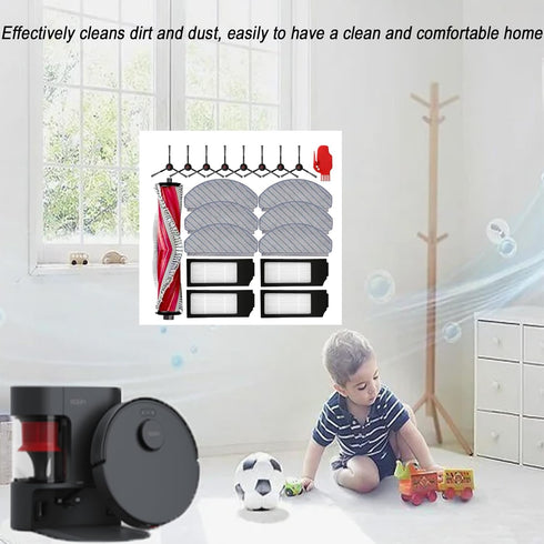 Replacement Part for Yeedi C12 Pro Plus Robot Vacuum, C12 Pro Plus Accessories Kit 20 Pcs, 1 Main Roller, 4 Filters, 6