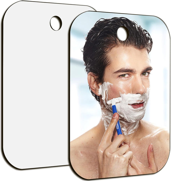 JUNEBRUSHS 2 Pack Medium Mirror for Shaving (6 8 inch) Fogless Shatterproof