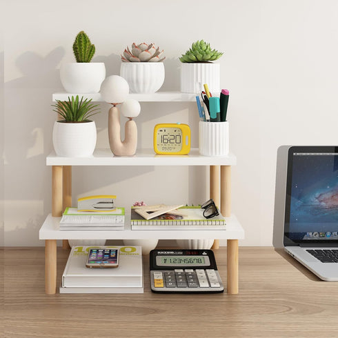 3 Countertop Windowsill Plant Stand Shelf Tiers Desktop Organization and Storage Shelf Bathroom Corner Cupcake Display