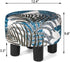 Chic Round Ottoman Footrest with Non-Skid Legs - Leaves Pattern