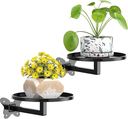 Butterfly Buckle Wall Mounted Plant Shelf 2-Pack - Space Saving Hanging Flower