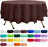 dinexlence 2 Pack Brown Premium Plastic Tablecloth Round 84 Inches Reusable Coffee Brown