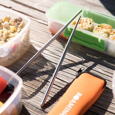 Reusable Travel Utensils with Case | Fork and Spoon Set with Knife, Chopsticks, Optional Reusable Straw – Office,