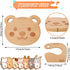 Whaline Wooden Kids Knife Set Cute Bear Wooden Cutting Board and Safe Wooden Kids Knife Natural Thick Montessori Knife for Kids Toddlers Kitchen Tools Vegetable and Fruit Cutter Cooking, 2Pcs by Whaline