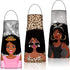 3 Pieces African American Women Aprons, Waterproof Adjustable Black Girl Art Bibs for Cooking, Baking