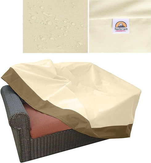 Vanteriam Waterproof Bench/Loveseat Cover, Large Outdoor Furniture Covers Waterproof for Loveseat/Bench.