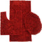 Daniel's Bath & Beyond 3 Piece Bath Set, Chenille/Shiny Red, 20" x 31" Bath Mat, 20" x 18" Contour and Lid