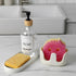 Ceramic Double Sponge Holder with Soap Tray, 2-Slot Countertop Sink Organizer, Modern