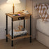 Table,2-Tier YUFAM End Table with Charging Station,Small Side Nightstand with Storage Shelf,Sofa Bedside Table