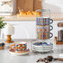8 Oz Set 4,Bohemian Cafe-03 vancasso Stackable Espresso Cups with Saucers and Metal Stand of Ceramic Cappuccino Cups