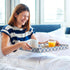 15.7" 11.8" 1.57" Evil Eye Rectangular Serving Tray with Handles Plastic Decorative Trays for Coffee Table for Ottoman