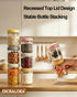 16oz 4Pack (16 OZ-4-2) Glass Overnight Oats Jars Containers with Airtight Leakproof Lids, Reusable Mason Jars for Meal